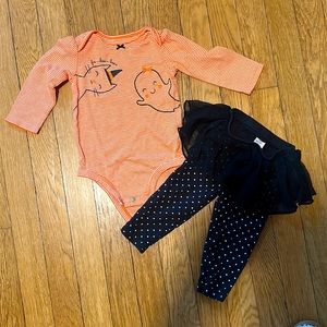Halloween baby girl onesie and tutu pant set
